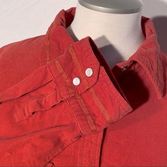 Cotton Ginny Plus Burnt Orange Corduroy Long Sleeve Top (size S fits like XL) - Picture 7 of 11